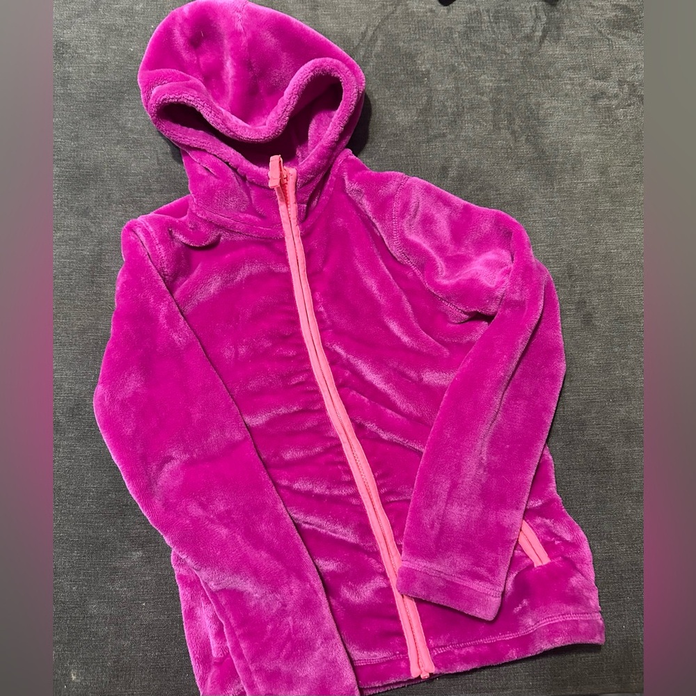 Lands end girls pink zip up